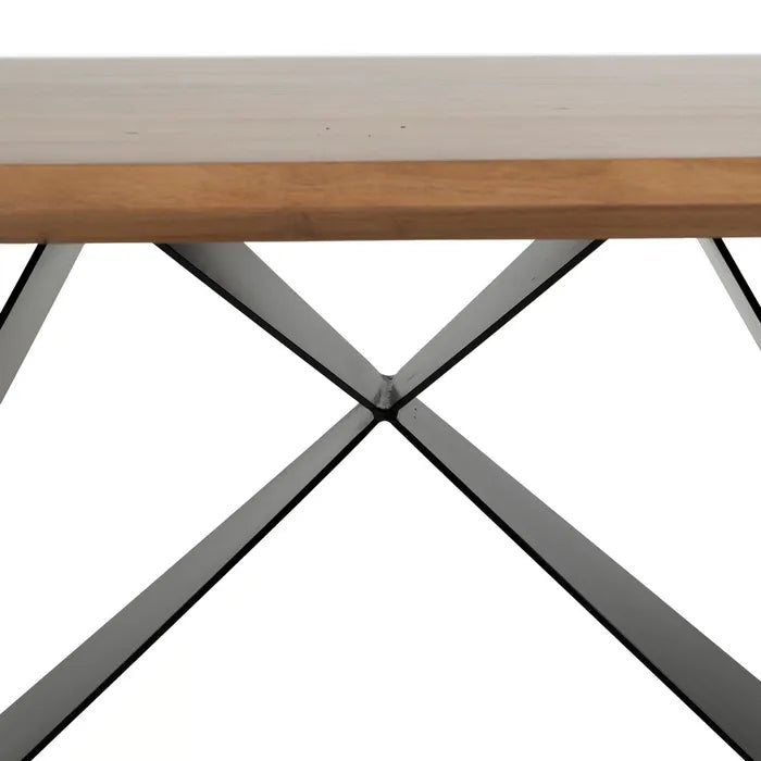 BUSA - Mesa de comedor madera metal salón 200 x 100 x 77 cm