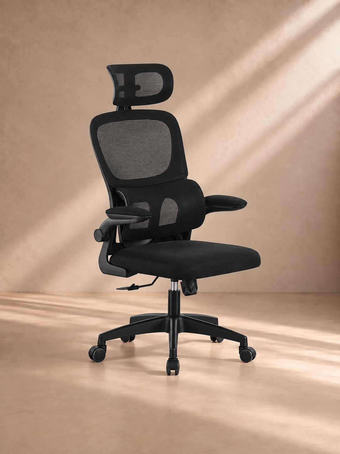 GAUCIN - Silla de oficina ergonómica con respaldo alto y soporte lumbar