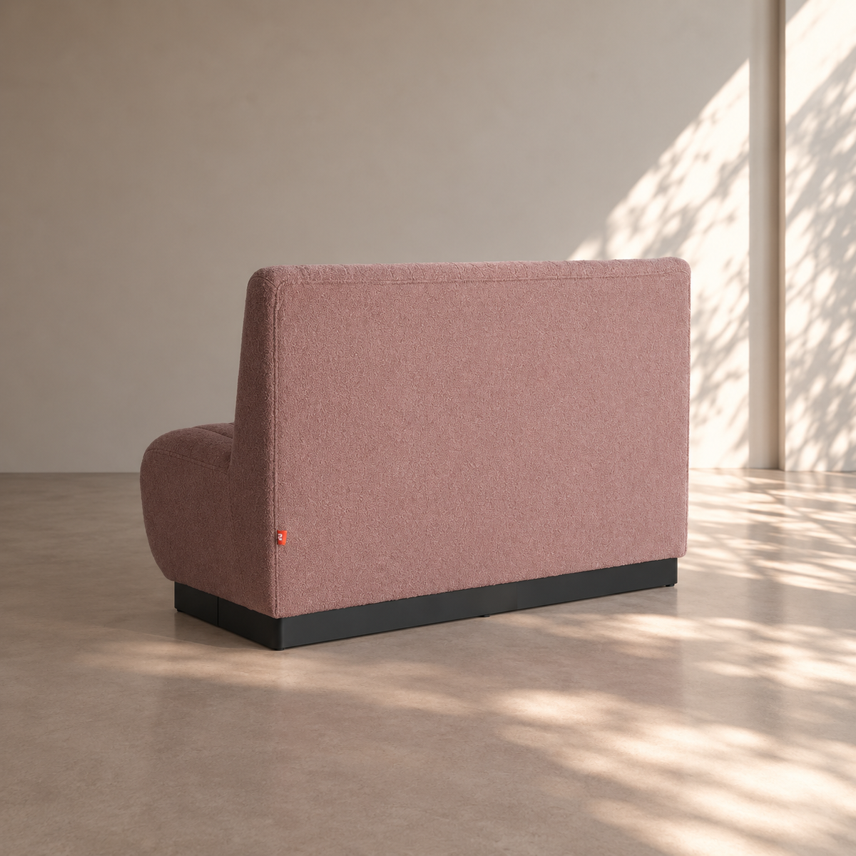 MAELLA - Banco de 2 plazas en tela rosa empolvado – Diseño contemporáneo
