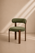 LIVO - Silla de diseño verde con tejido efecto madera