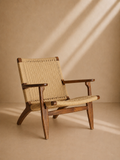 NERJA - Fauteuil en bois massif d’orme et corde marron 70 x 77 x 73 cm