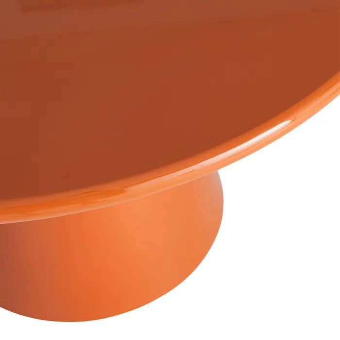 ARAS - Mesa de comedor brillante naranja 120 x 120 x 75 cm