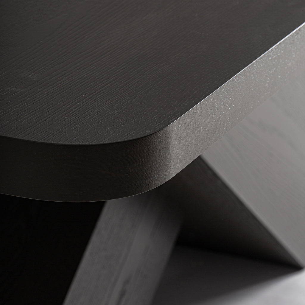 MAJAN - Table à manger en bois de chêne noir 240 cm – design contemporain et élégant