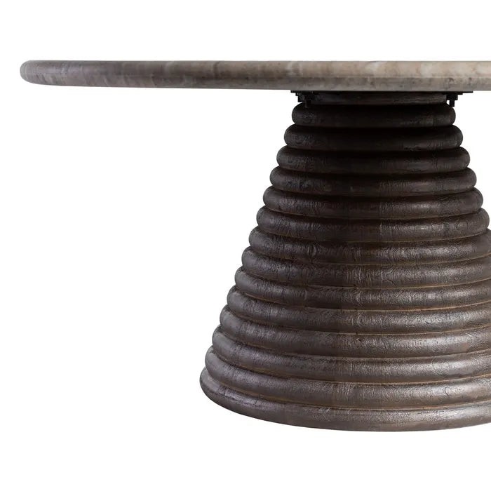 REGUA - Mesa de centro de mármol/madera salón 90 x 90 x 43 cm
