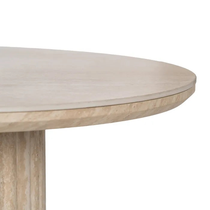 AROUCA - Mesa de centro beige estilo piedra en madera MDF 120 x 60 x 46 cm