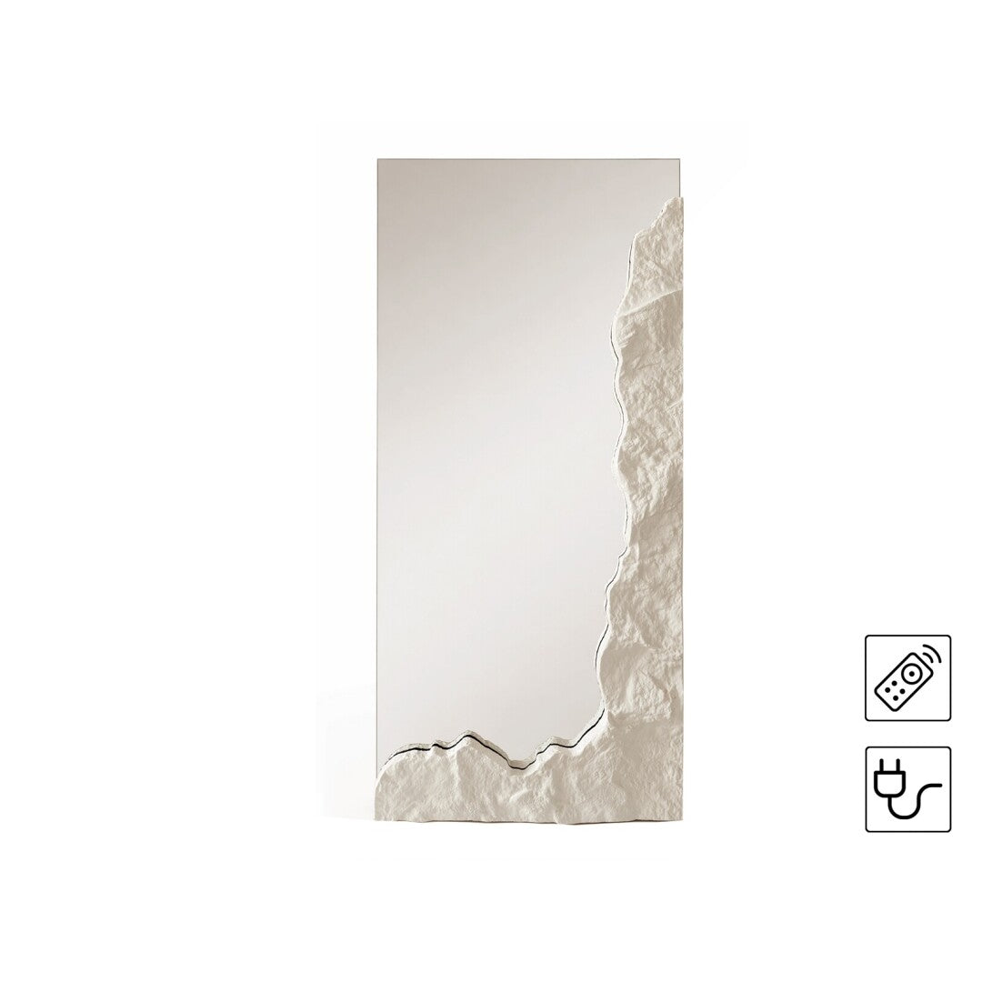 JAVEA - Espejo rectangular de poliuretano con LED blanco