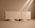 REUS - Buffet design en placage de chêne crème 220 cm