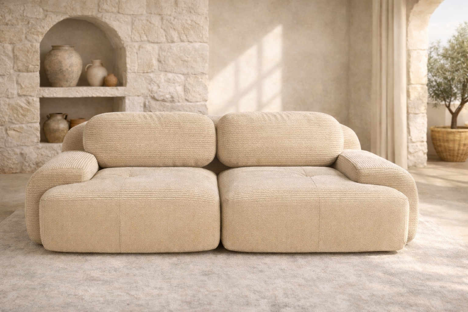 LIVIA – Cómodo sofá de terciopelo