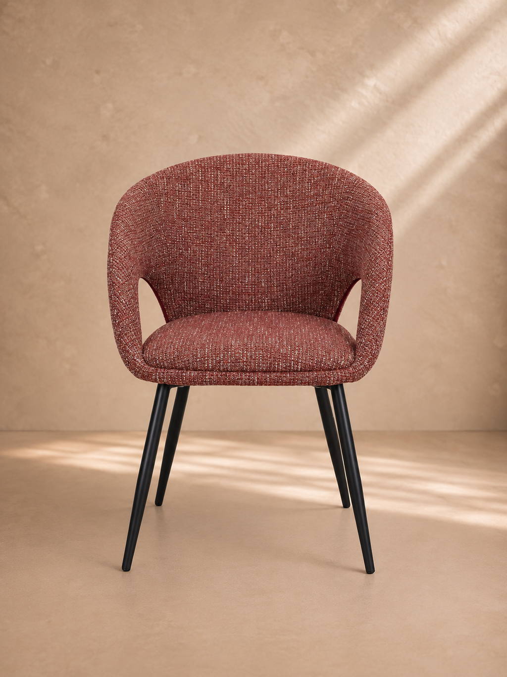 ISCAR - Chaise contemporaine en tissu couleur granit rouge – Confort et élégance pour intérieur et professionnel