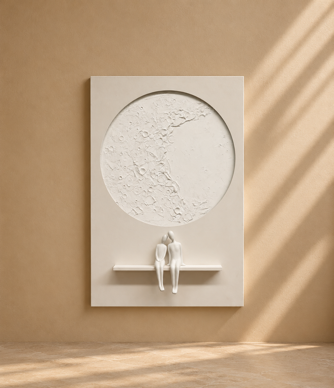 MORLA - Cuadro Bajo la Luna 100 % óleo LED en relieve 80x120 cm