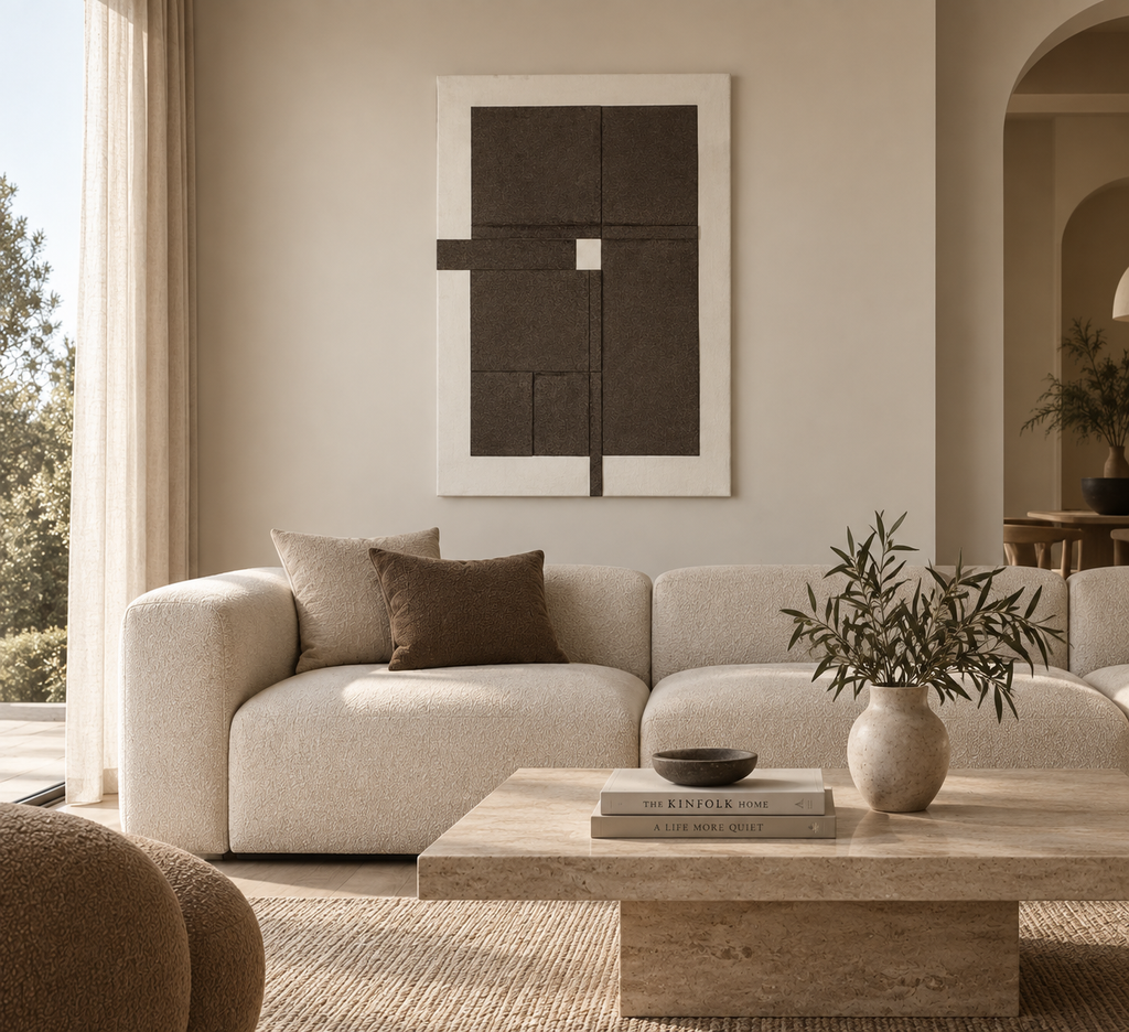 MARO - Toile murale abstraite noire et blanche 80 × 120 cm