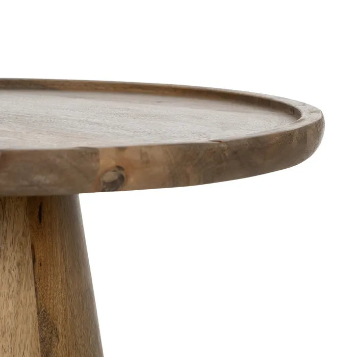 BREIL - Juego de 3 mesas de centro color miel madera de mango 46 x 46 x 56 cm