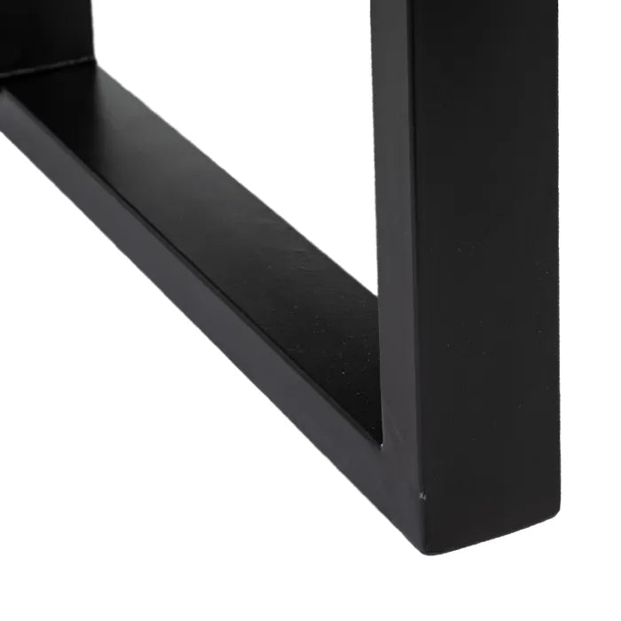 DEIA - Mesa de comedor natural negro madera hierro 160 x 80 x 76 cm