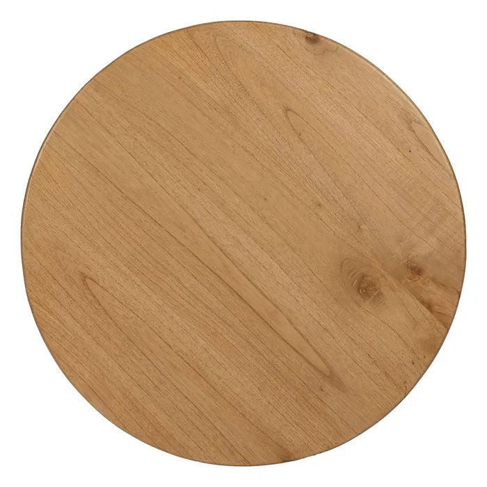 TRETS - Mesa de centro natural madera de mindi salón 80 x 80 x 50 cm
