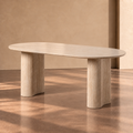 RUPIT - Mesa de comedor color piedra beige MDF 180 x 90 x 76 cm