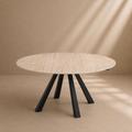 EBRE - Table à manger extensible en céramique effet travertin – Élégance et fonctionnalité