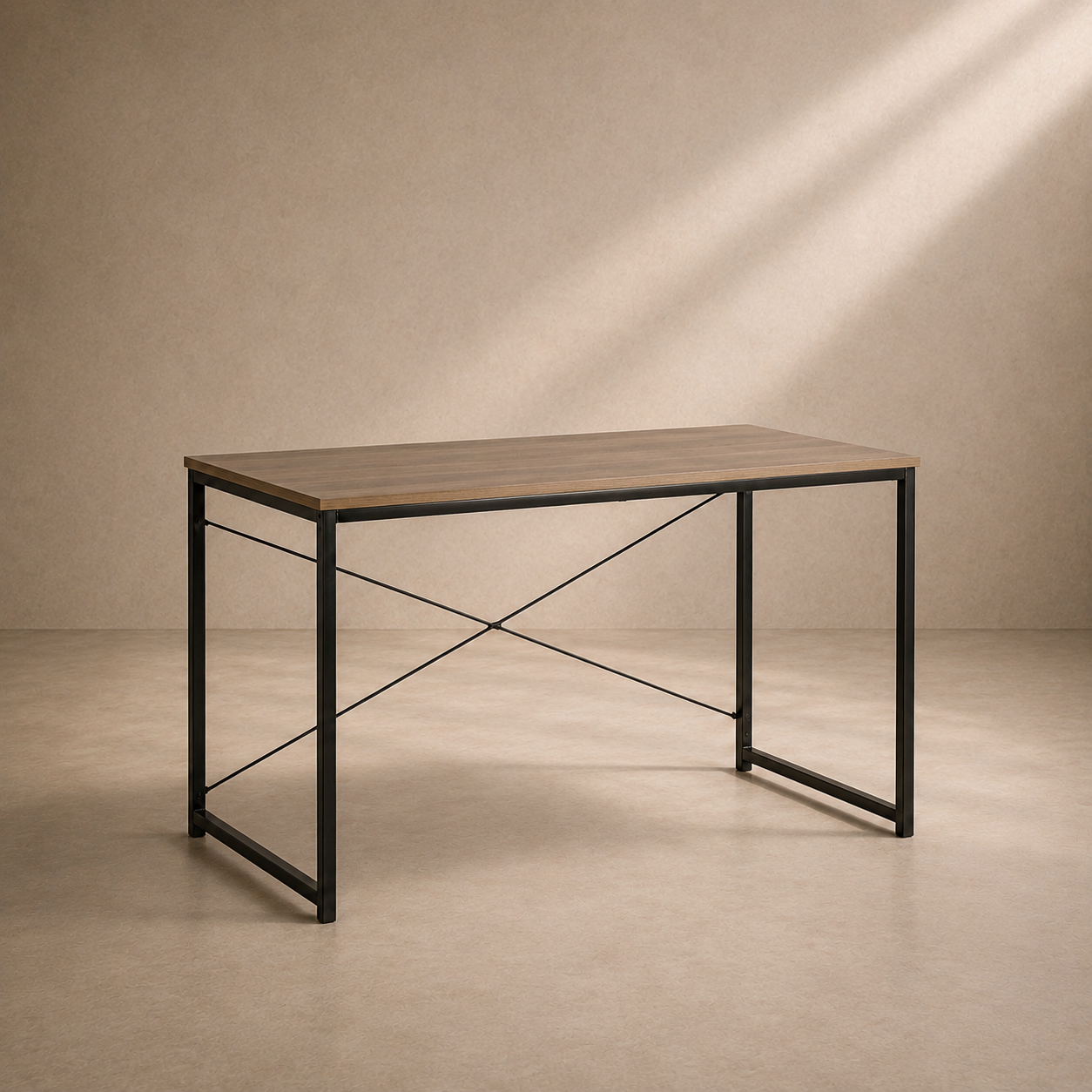 NOJA - Bureau design industriel 120 cm – Bois naturel & métal noir