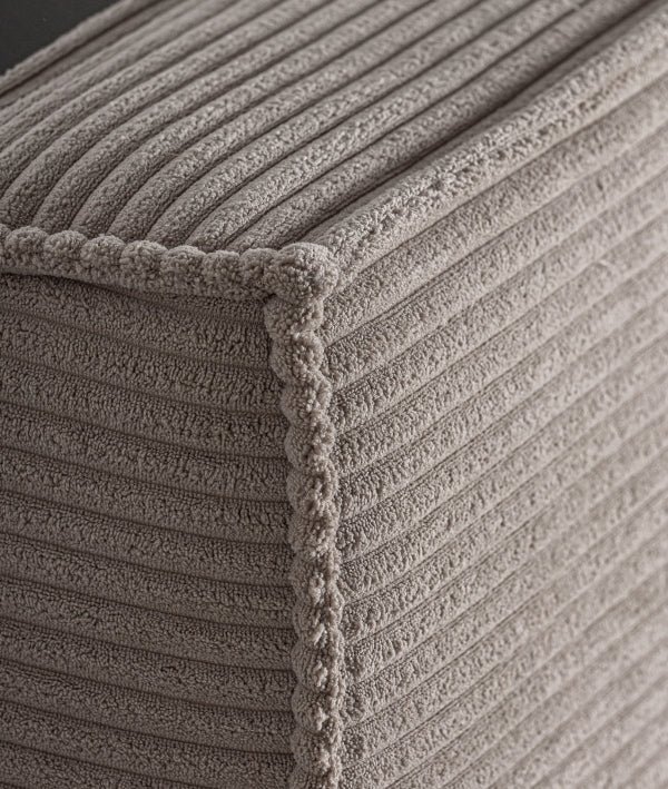 BIOTA - Cama tapizada beige acanalada 165 x 225 cm
