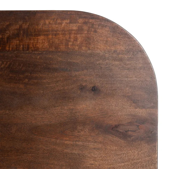 ARCAS - Mesa de comedor de madera de mango marrón oscuro 145 cm