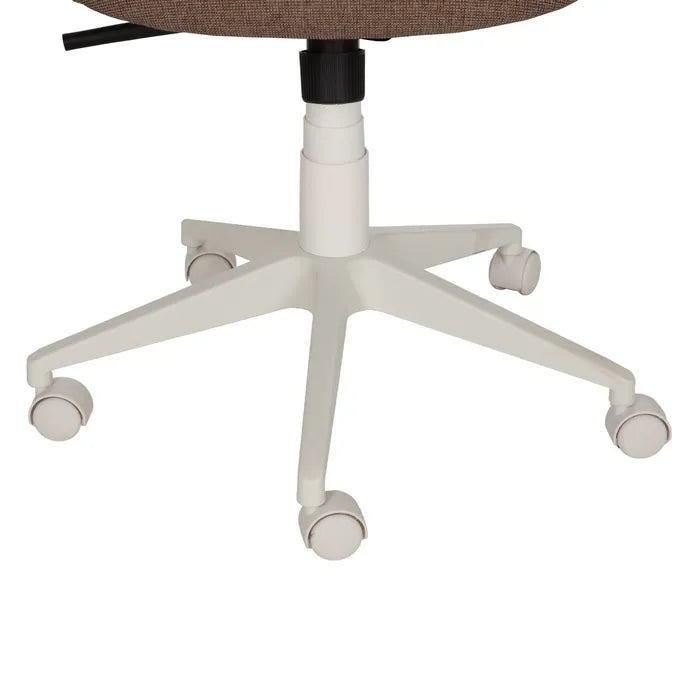 COLLIOURE - Silla de oficina con ruedas, tela color topo y metal, 67,5 × 62 × 114,5 cm