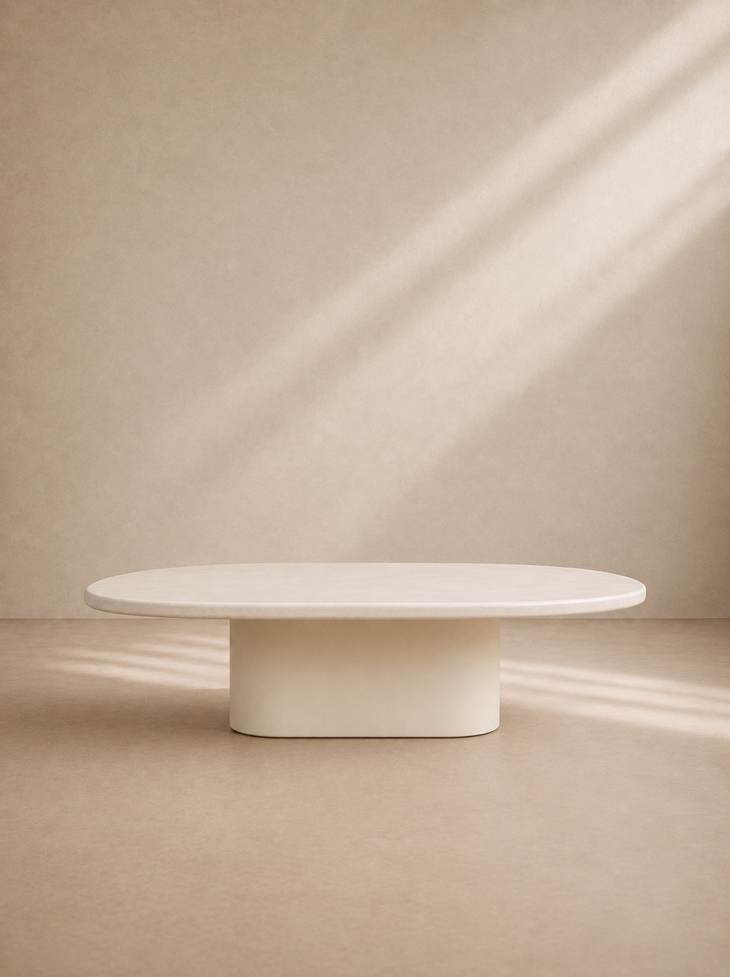 CUBELLS - Table basse organique effet ciment blanc crème