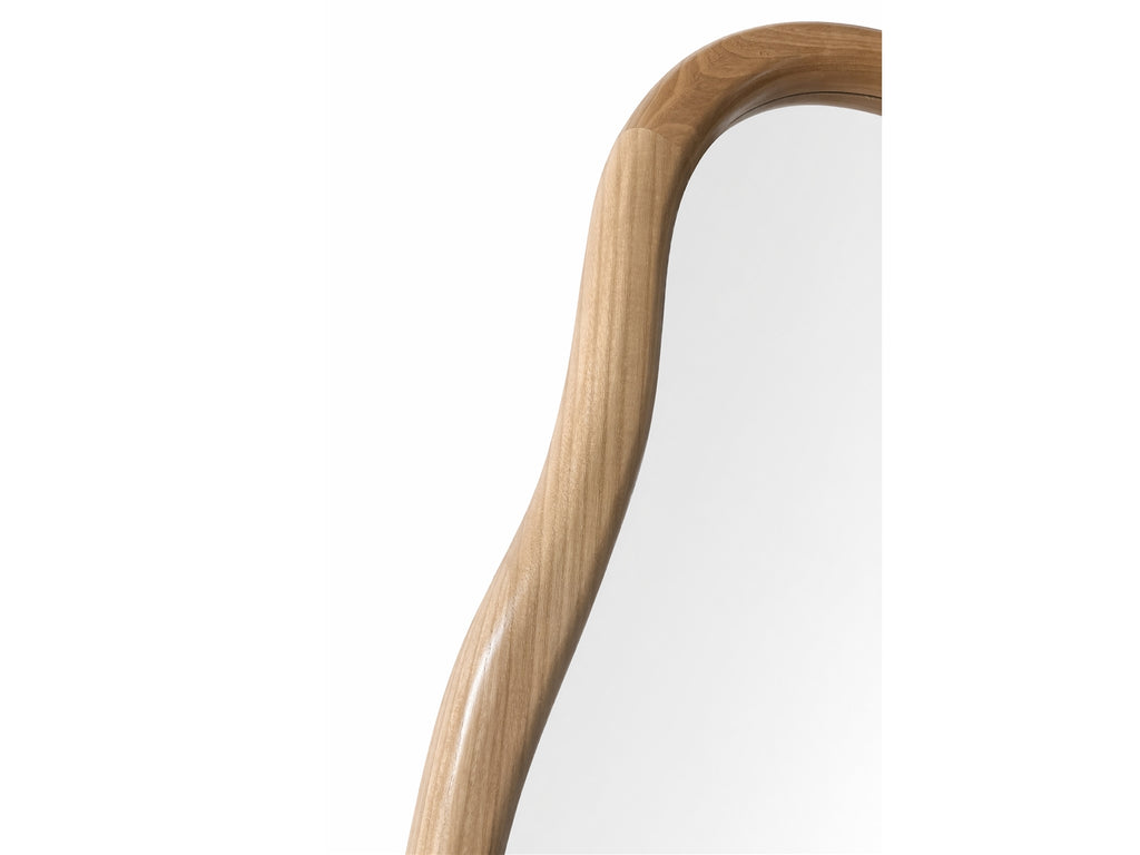 ALGETE - Espejo de forma irregular de madera con marco de fresno