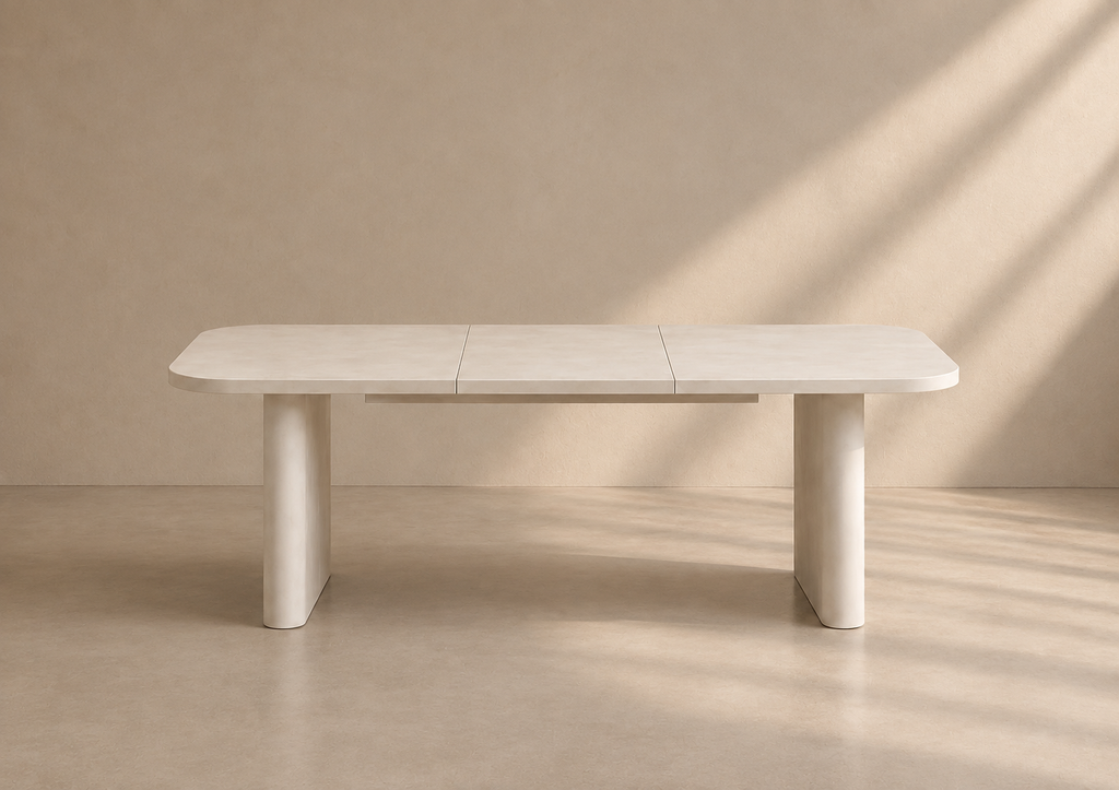 AYNA - Mesa de comedor extensible de madera de mango natural 160/200 cm