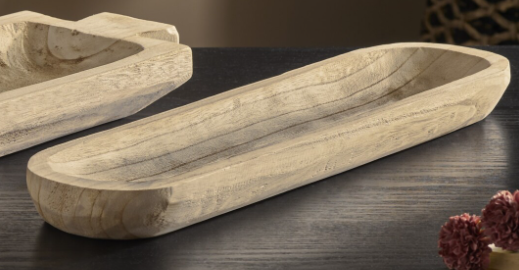 IGEA - Centre de table en bois de paulownia naturel 46 cm