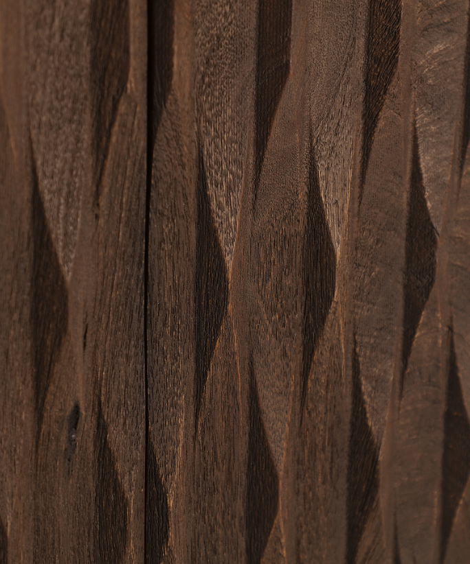 ISAR - Buffet en bois de manguier marron 4 portes 170 cm