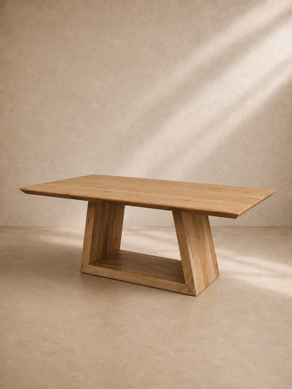 SALCE - Mesa de comedor de diseño de madera maciza de acacia de 200 x 100 cm – Elegancia natural y rústica