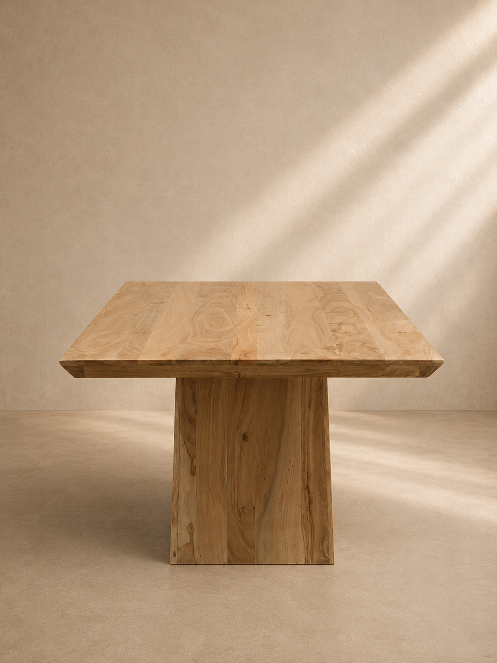 SALCE - Mesa de comedor de diseño de madera maciza de acacia de 200 x 100 cm – Elegancia natural y rústica