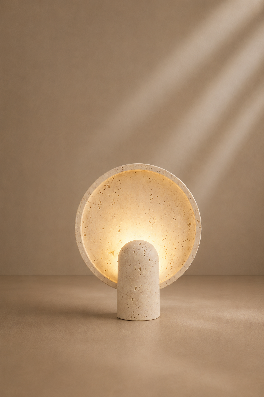 AMBEL - Lampe de table blanche effet pierre 34 cm