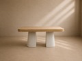 MUNERA - Mesa de jantar extensível em madeira natural e pés metálicos cor toupeira 160/200/240 x 90 cm