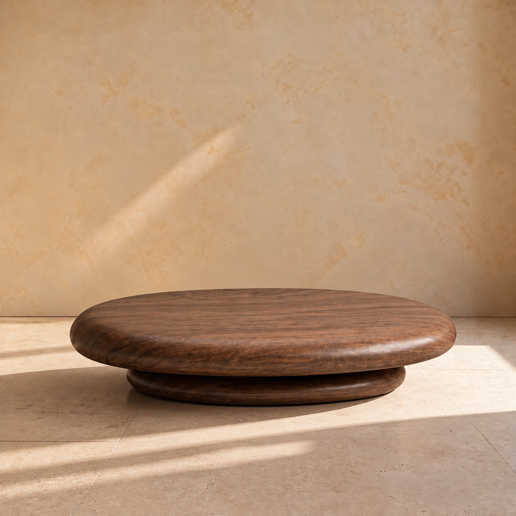 RONCAL - Mesa de centro de madera de nogal de 130 cm
