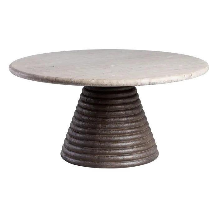 REGUA - Mesa de centro de mármol/madera salón 90 x 90 x 43 cm