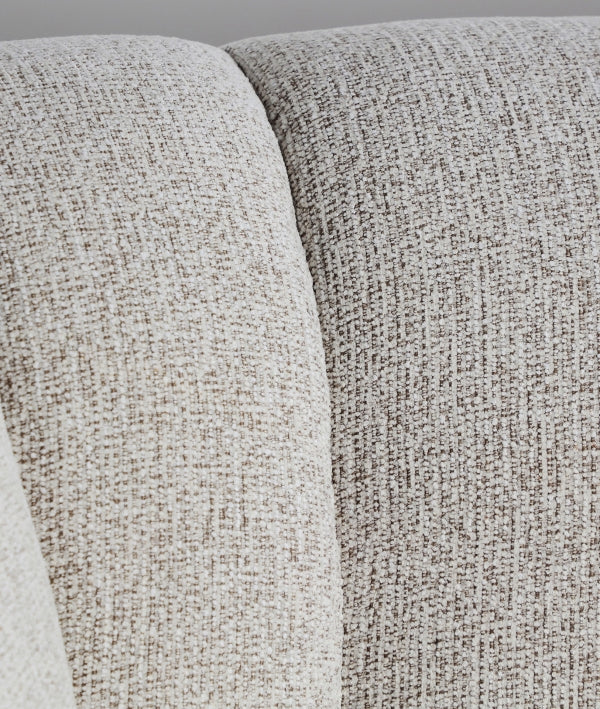 AISA - Canapé d’angle design 3 places en tissu bouclé blanc