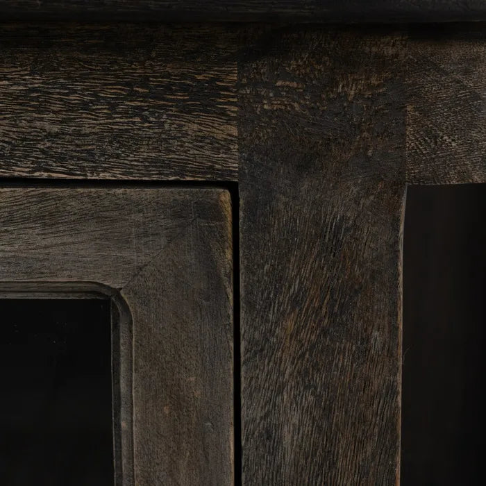 YEPES - Aparador de madera de mango y mármol 155 × 51 × 88 cm