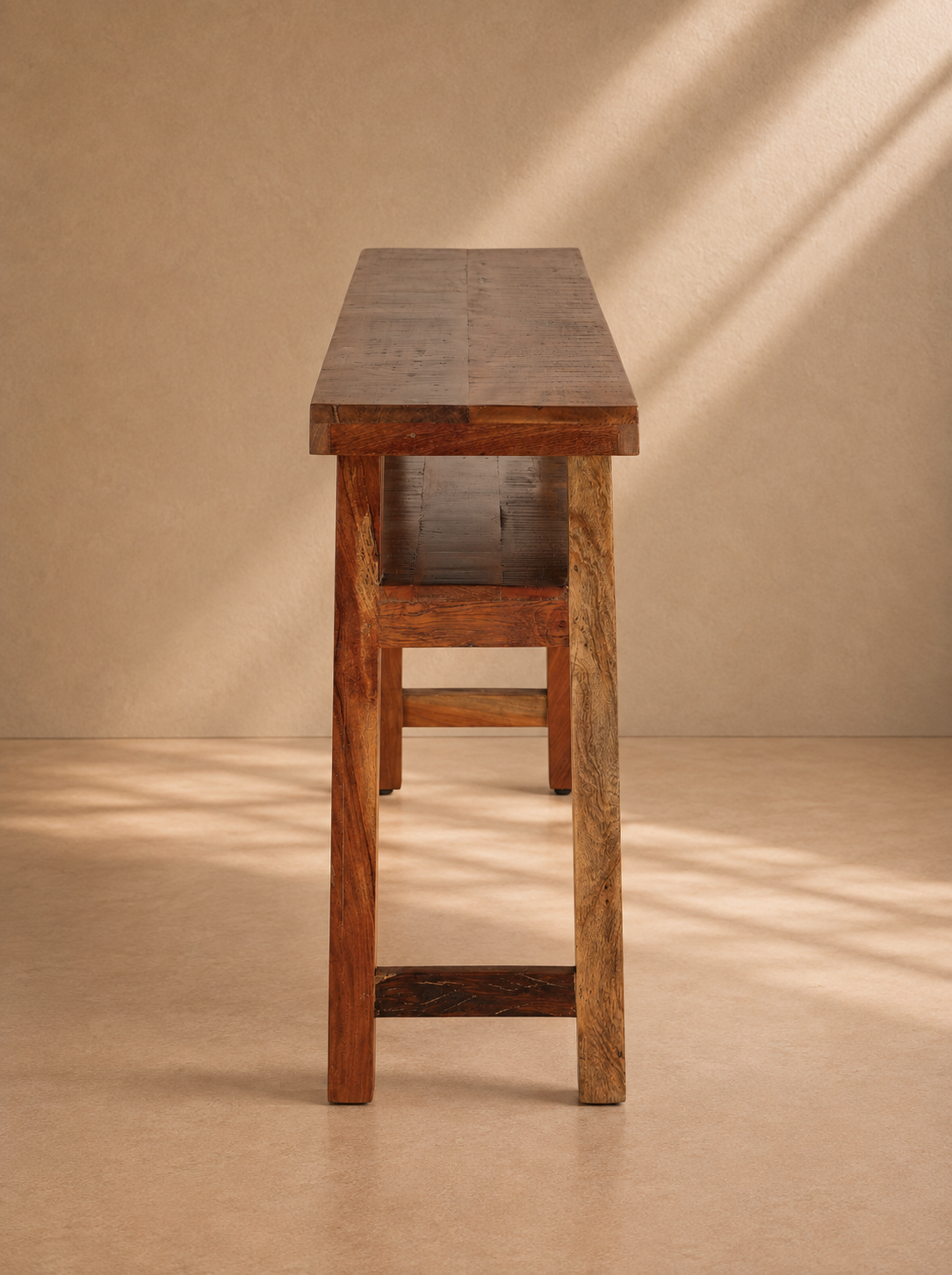 OMONO - Console en bois massif recyclé 130 cm – style rustique