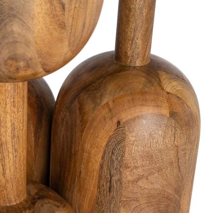 SABERO - Mesa de comedor redonda de madera de mango maciza 120 cm