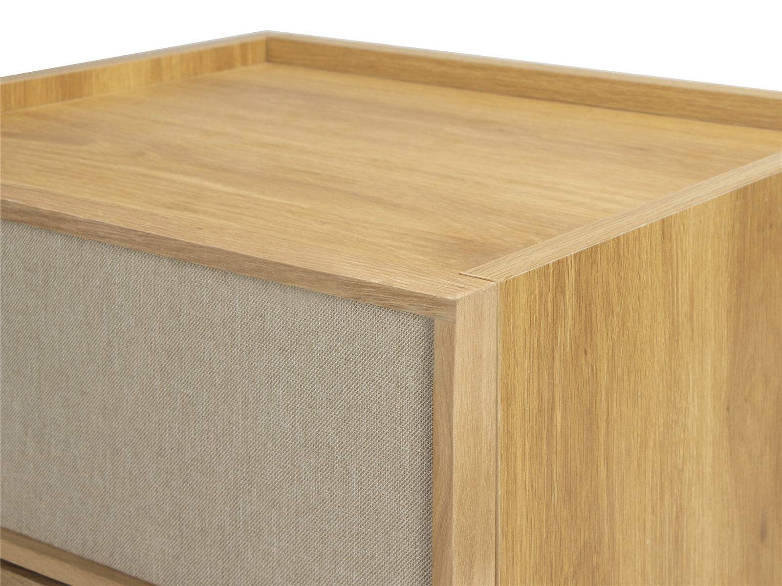 CHAVIN - Mueble auxiliar de 2 cajones de madera y tela