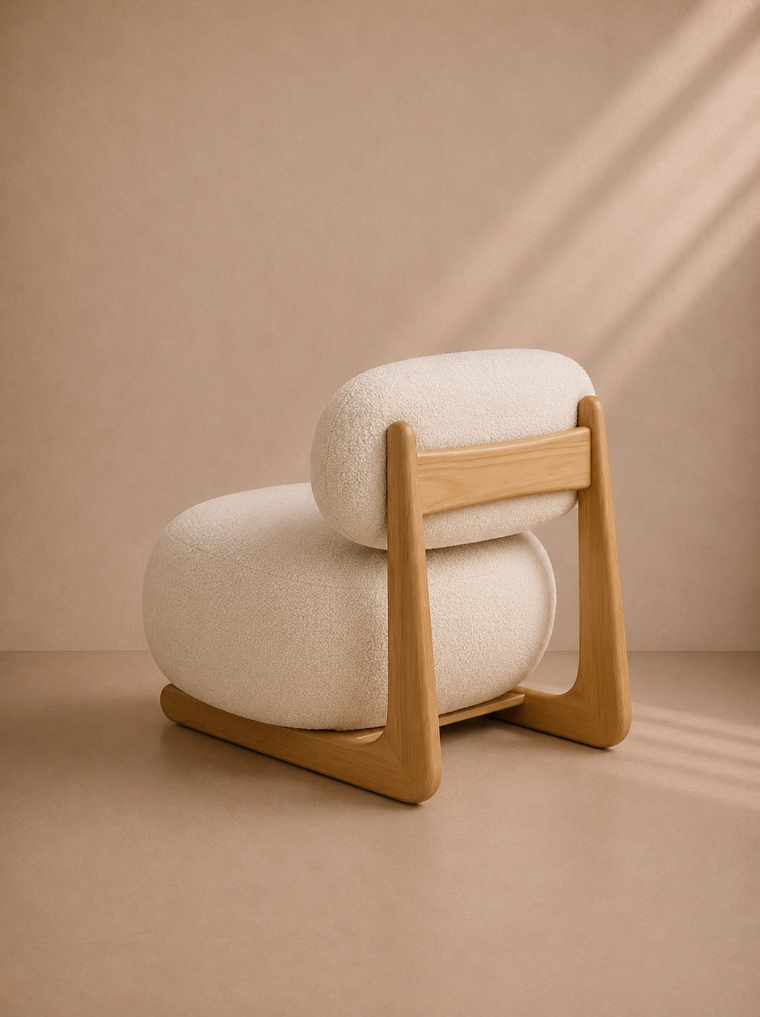 BEDAR - Fauteuil design en bois massif et tissu Dolmen