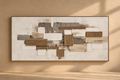 ARONA - Cuadro abstracto texturizado con cuerda y relieves 70x140 cm