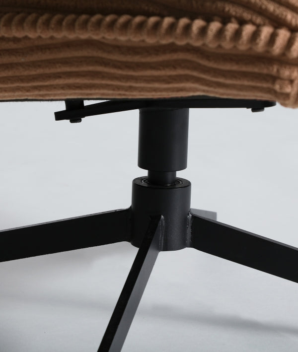 SUANO - Fauteuil pivotant en tissu côtelé terracotta – Design et confort
