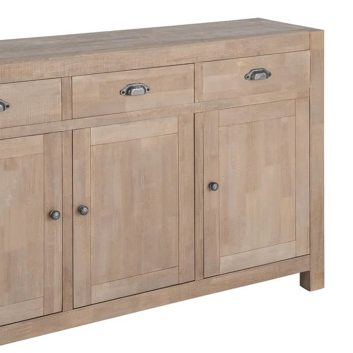ELVA - Aparador de madera de pino natural 140 cm
