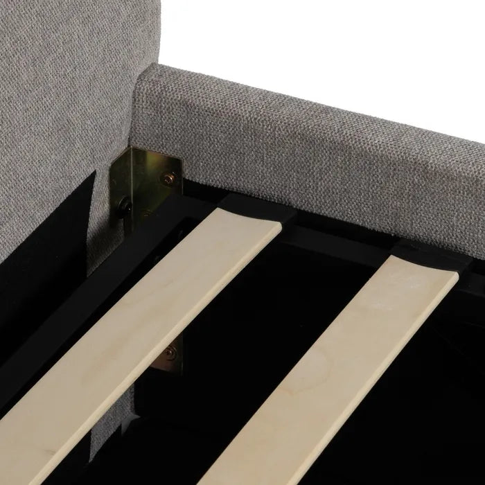 ALDEHUELA - Cama tapizada gris para colchón de 150 cm