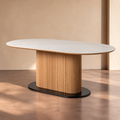 AINETO - Mesa de comedor blanco natural 180 x 90 x 75 cm