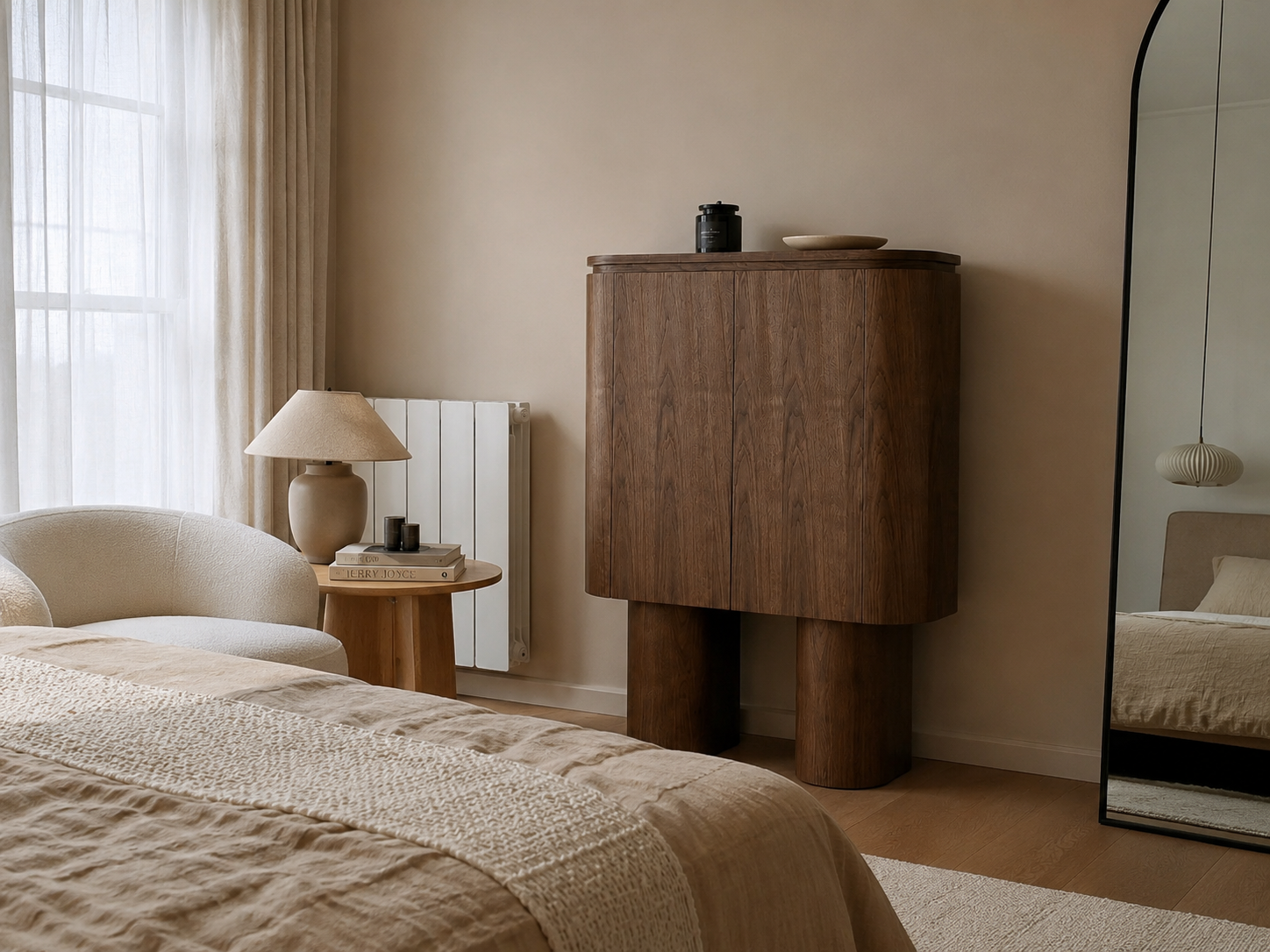 BARAS - Mueble de almacenaje de nogal de diseño contemporáneo