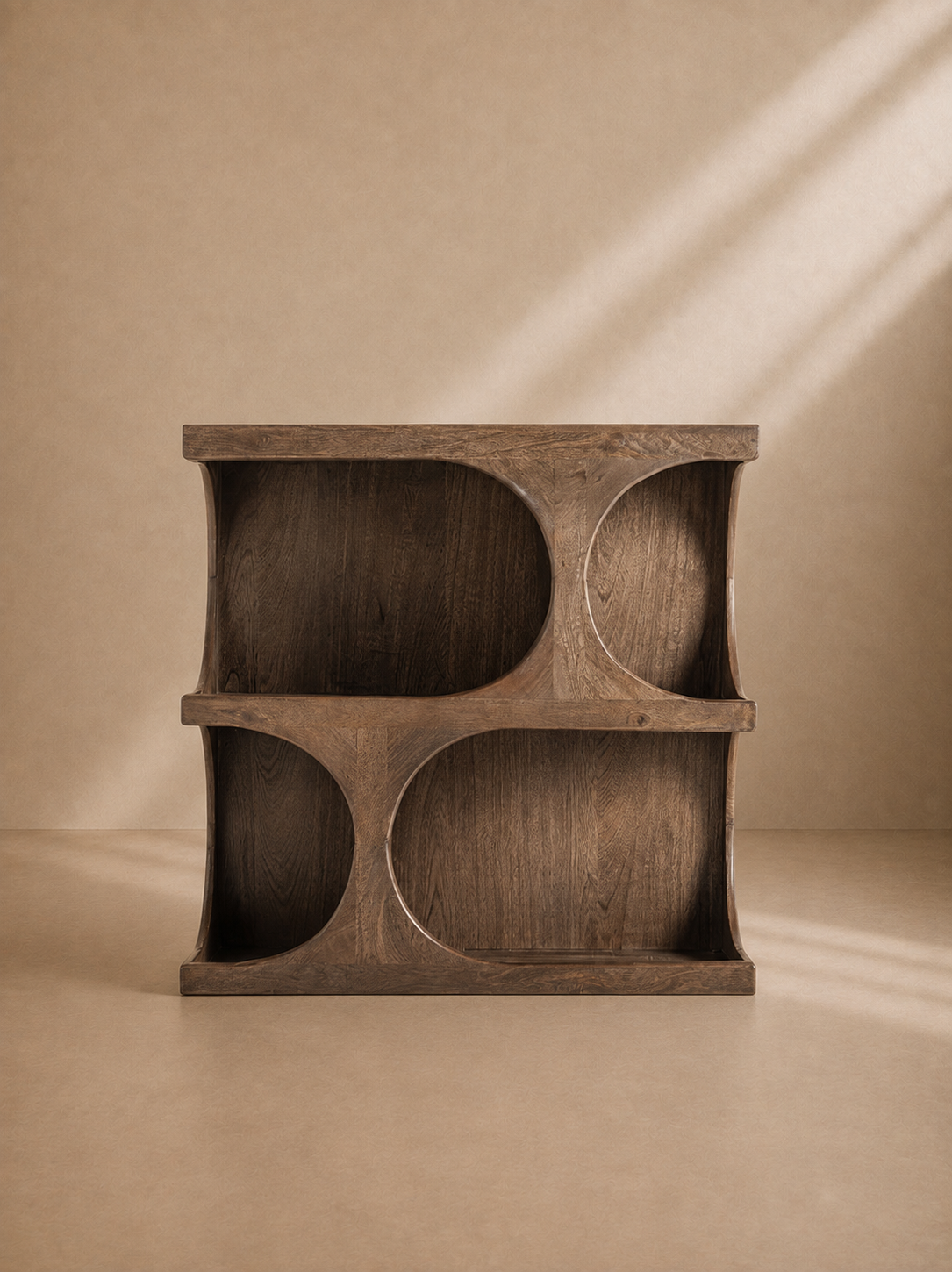 SECEDA - Estantería de madera de mango marrón con diseño orgánico 90 cm