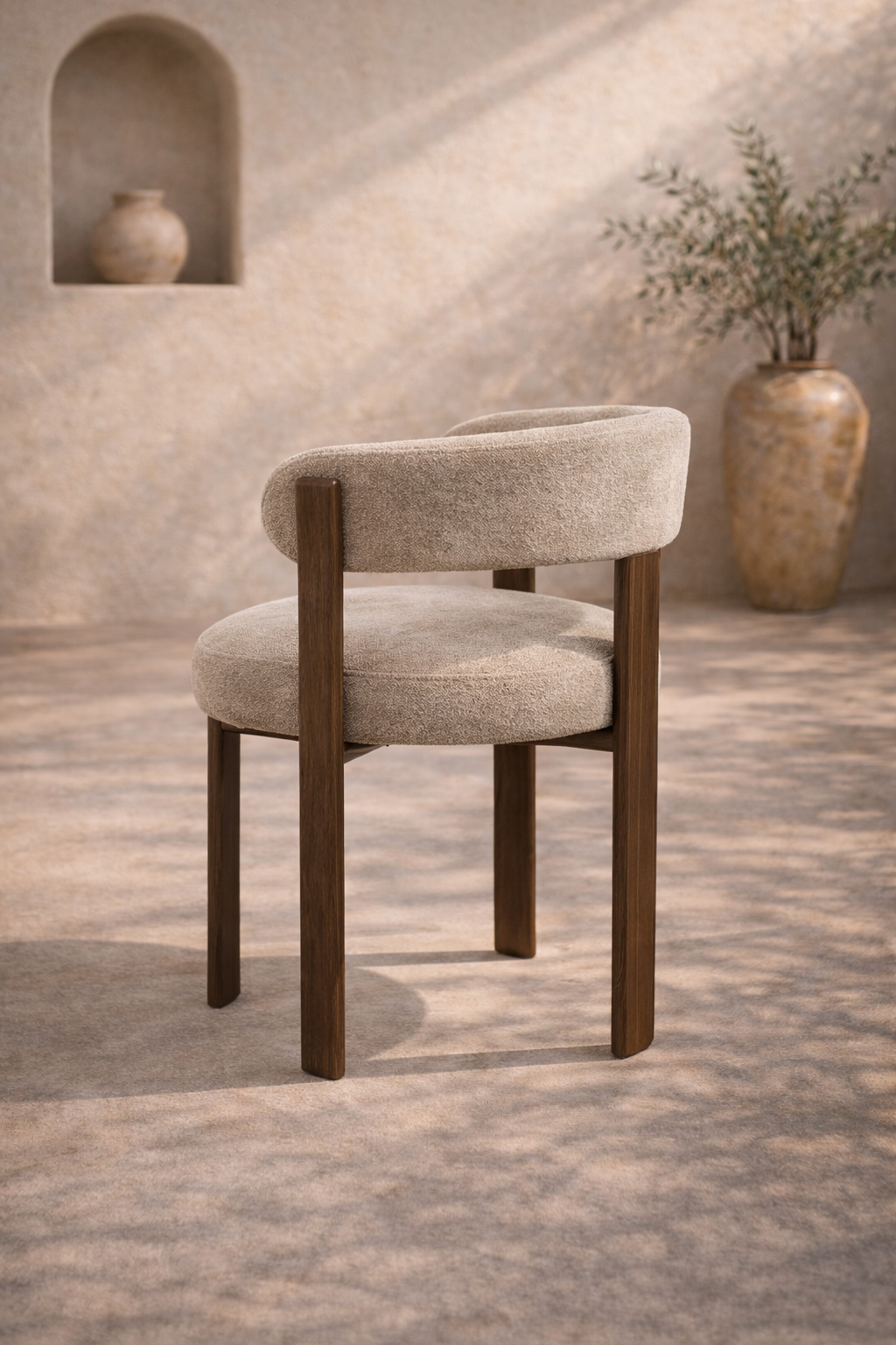 LEVA - Silla tapizada beige