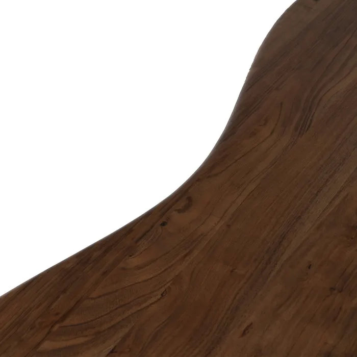MURCA - Mesa de comedor marrón de madera de acacia 240 x 97 x 76 cm